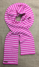 Halda Hita Bruggen stripe scarf in peony and cream