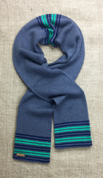Halda Hita Ellery Stripe accent scarf in charcoal, emerald and ink