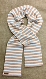 Halda Hita Lacuna stripe scarf in cream and oatmeal