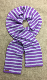 Halda Hita Lacuna stripe scarf in violet and silver grey